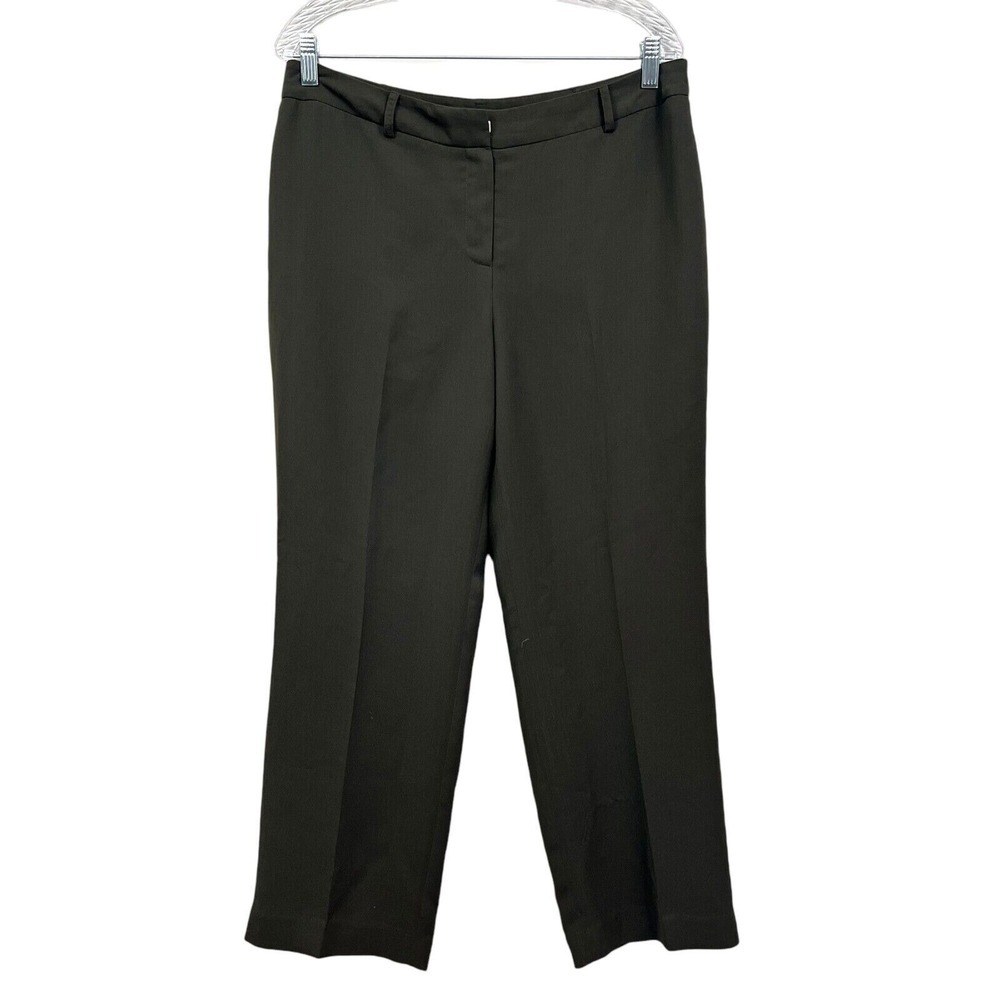 Evan Picone Petite Womens Trouser Pants Straight Lined Zip Fly Green Size 12P*
